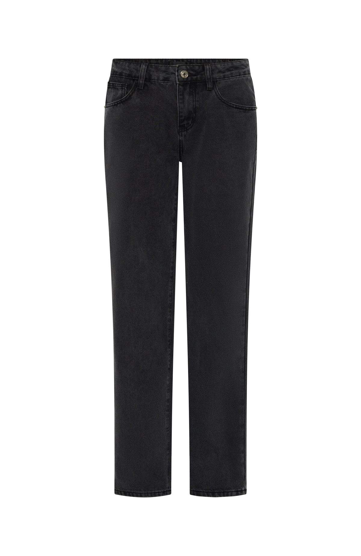 Zara Mid Rise Straight Leg Jeans Black Acid