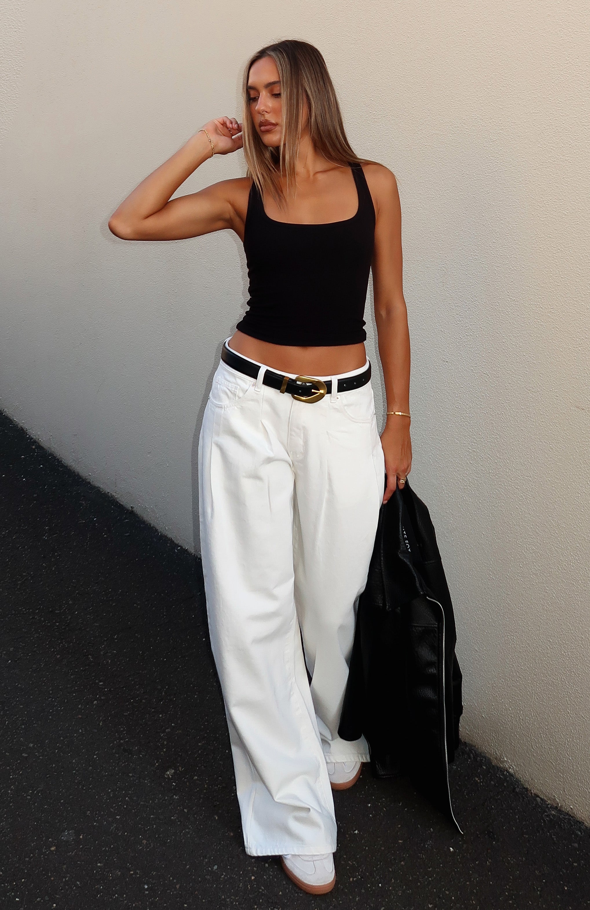 Iris Low Rise Wide Leg Jeans Off White