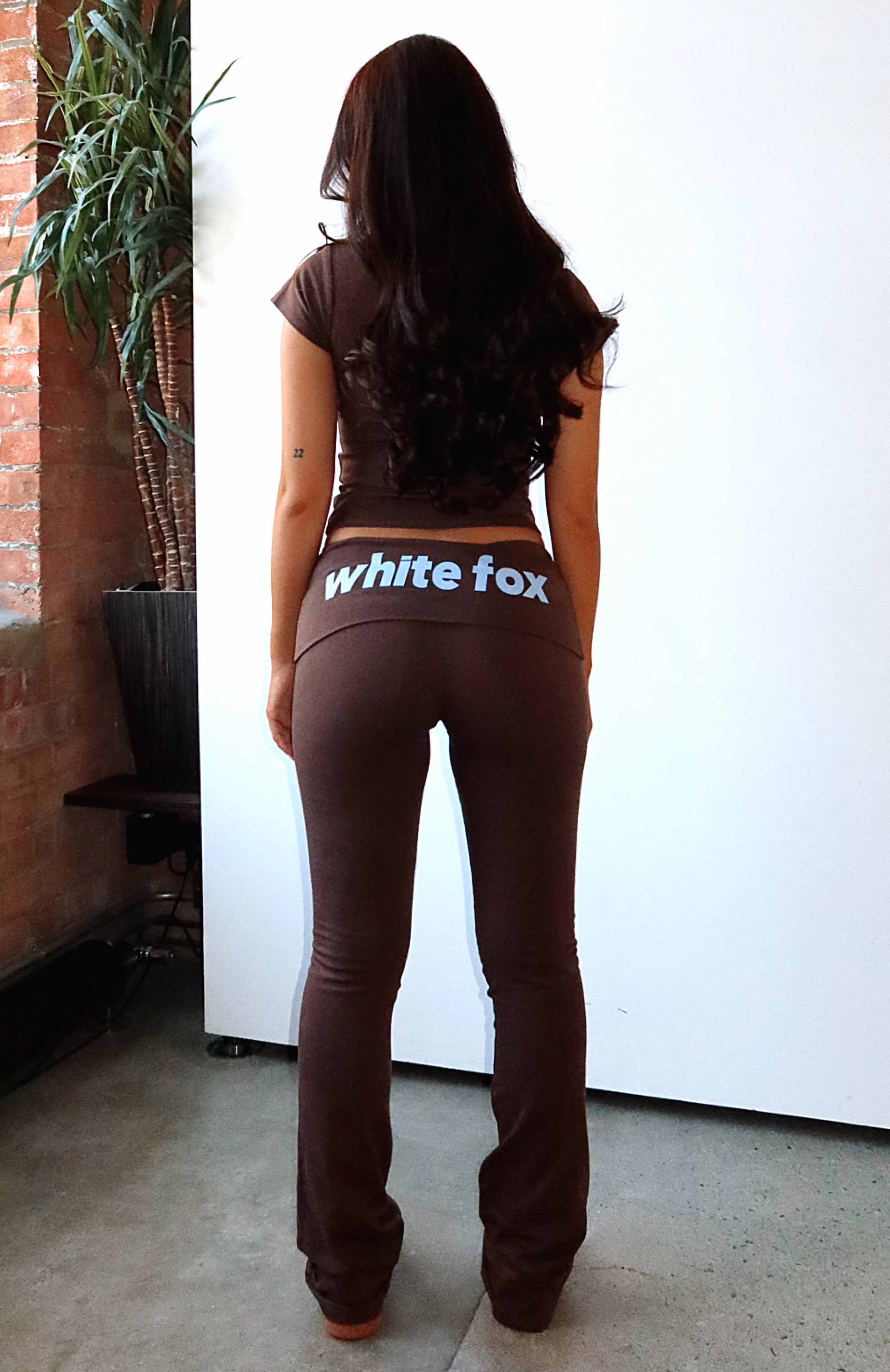 From The Archives Gigi Fold Over Flare Pants Chocolate