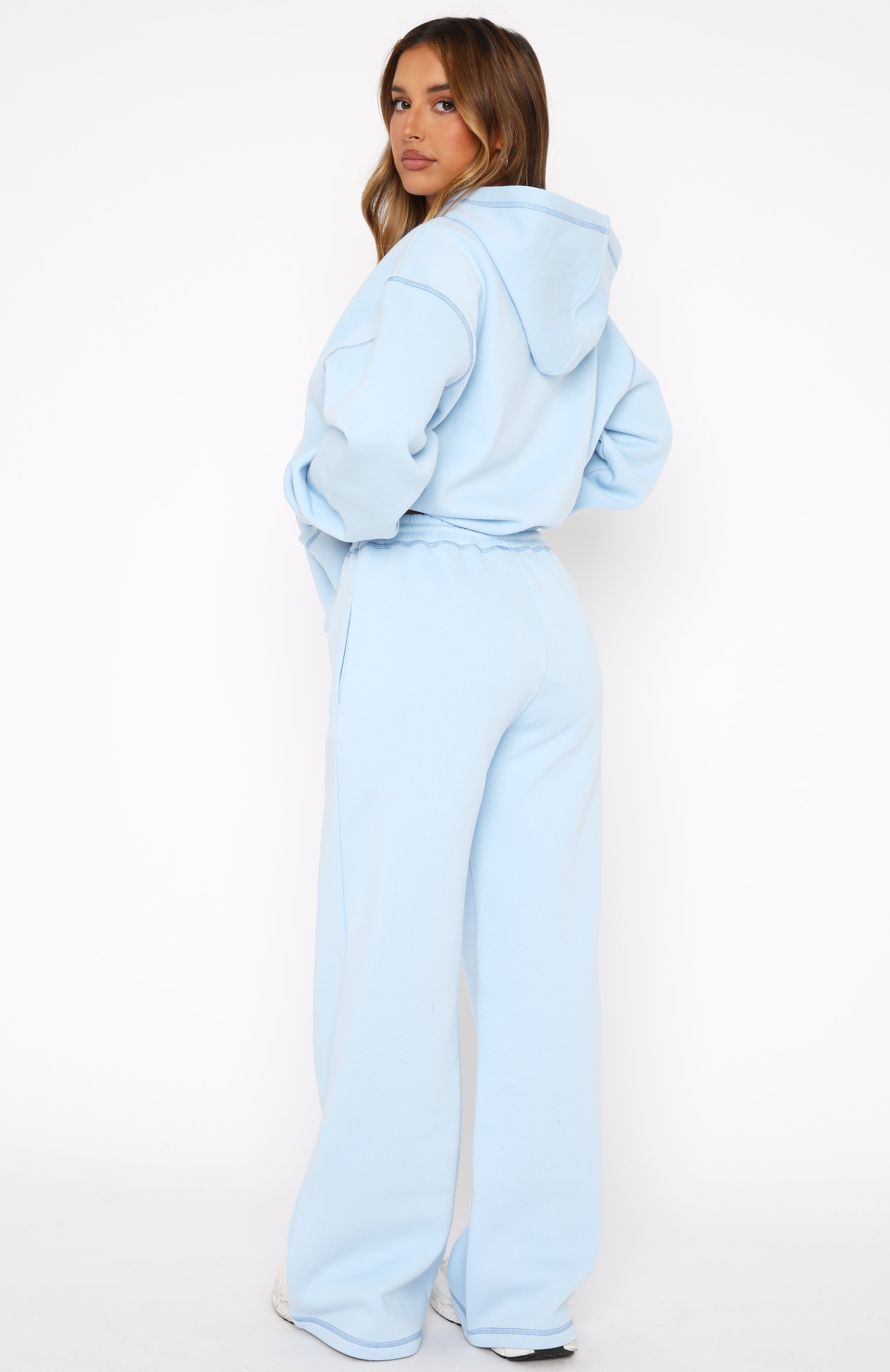 Instant Attraction Wide Leg Sweatpants Baby Blue