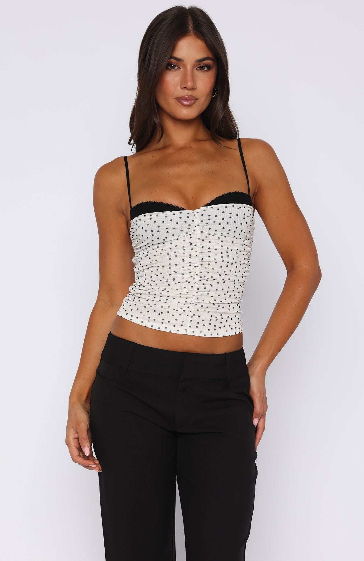 Remind Me Again Bustier Cream Polka Dot