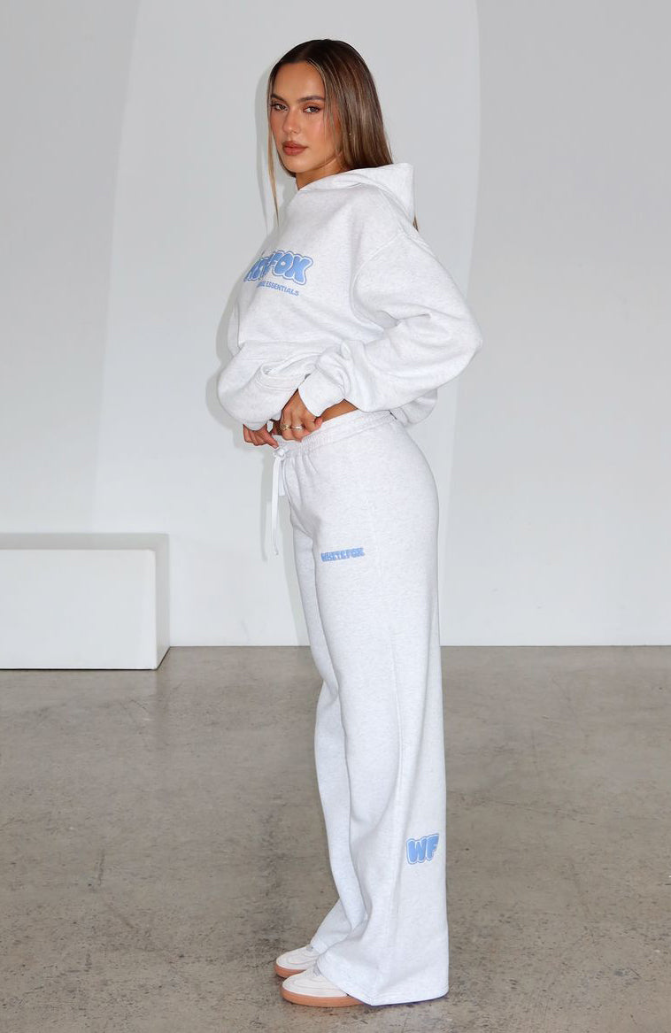 Don't Even Try Wide Leg Sweatpants Grey Marle