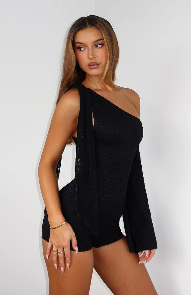 Lovers Delight Lace Playsuit Black