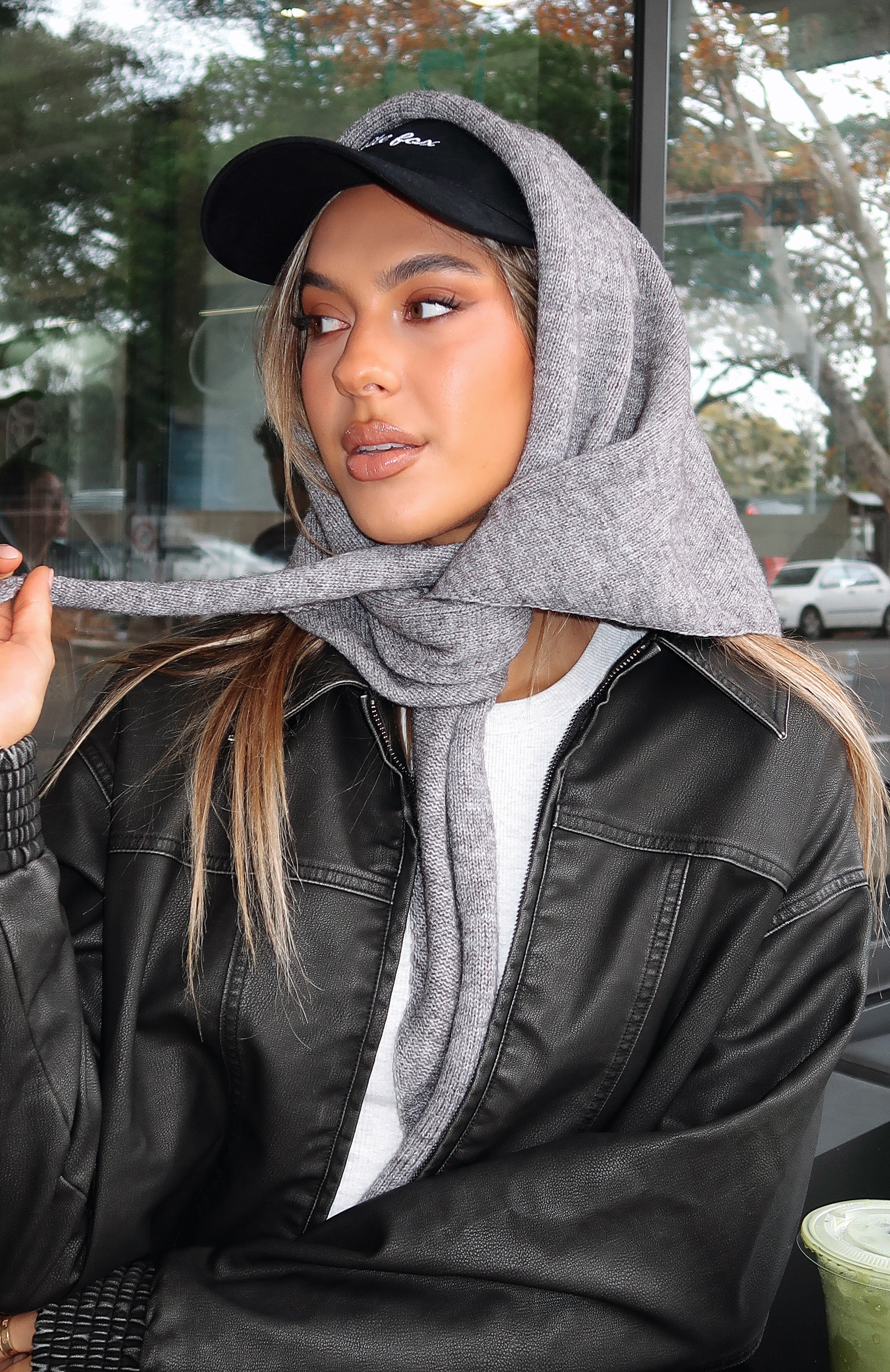 Audrey Triangle Scarf Charcoal