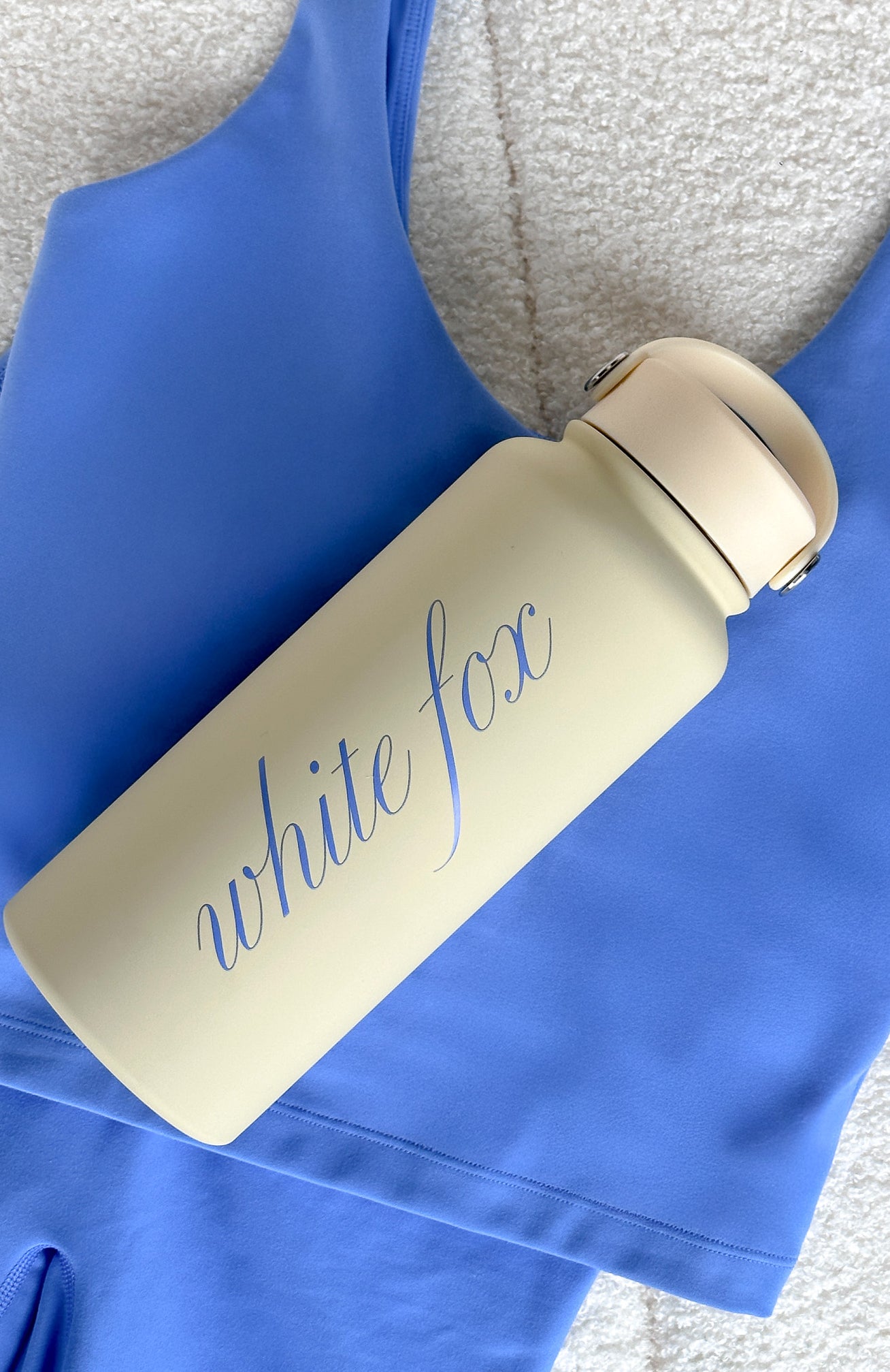 Work Out Drink Bottle 1L Cream/Blueberry