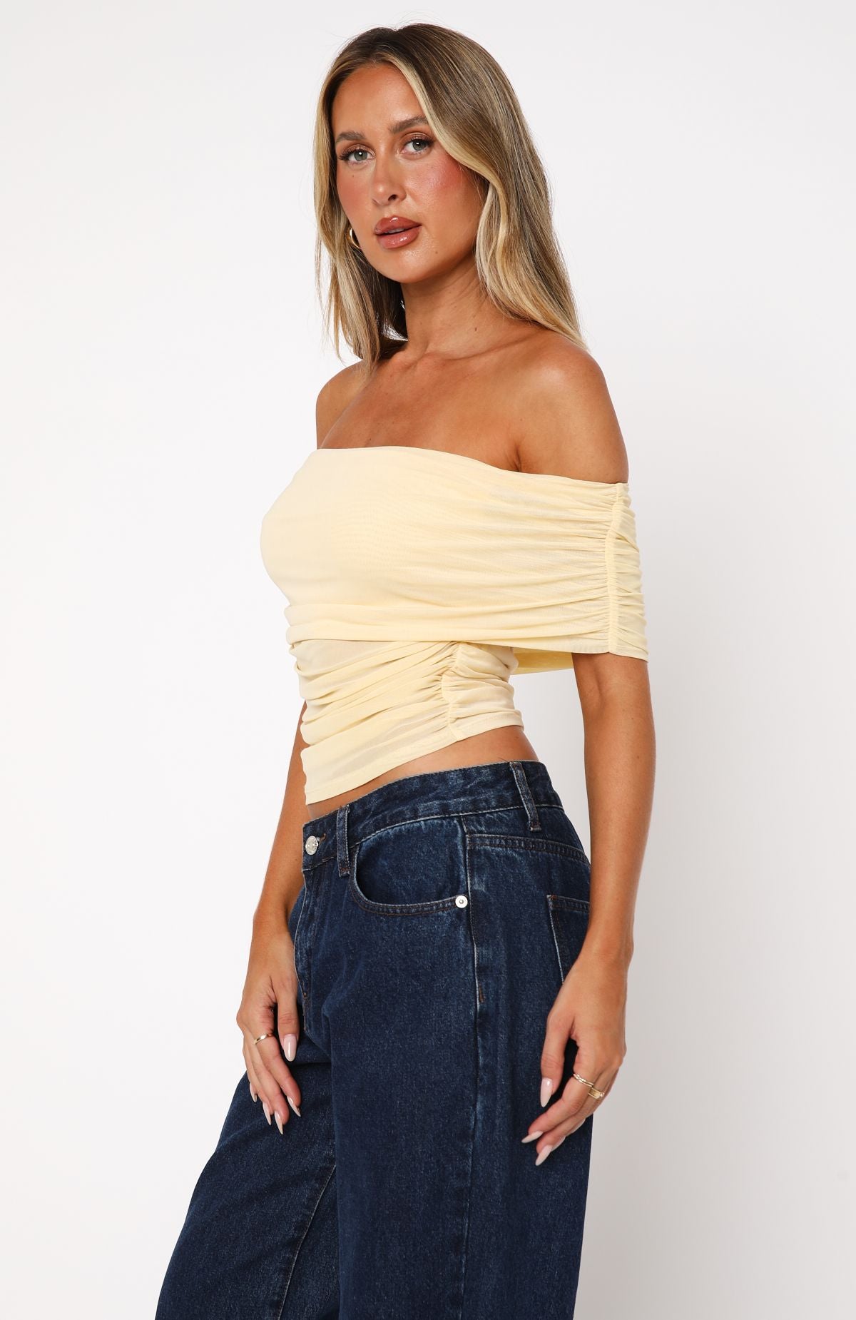 Show Out Mesh Top Lemon