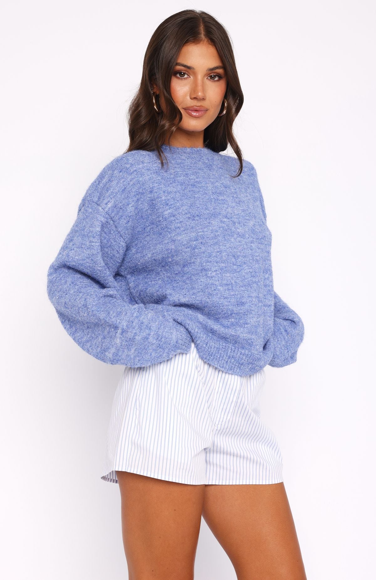 Warm Whispers Knit Sweater Cornflower Blue