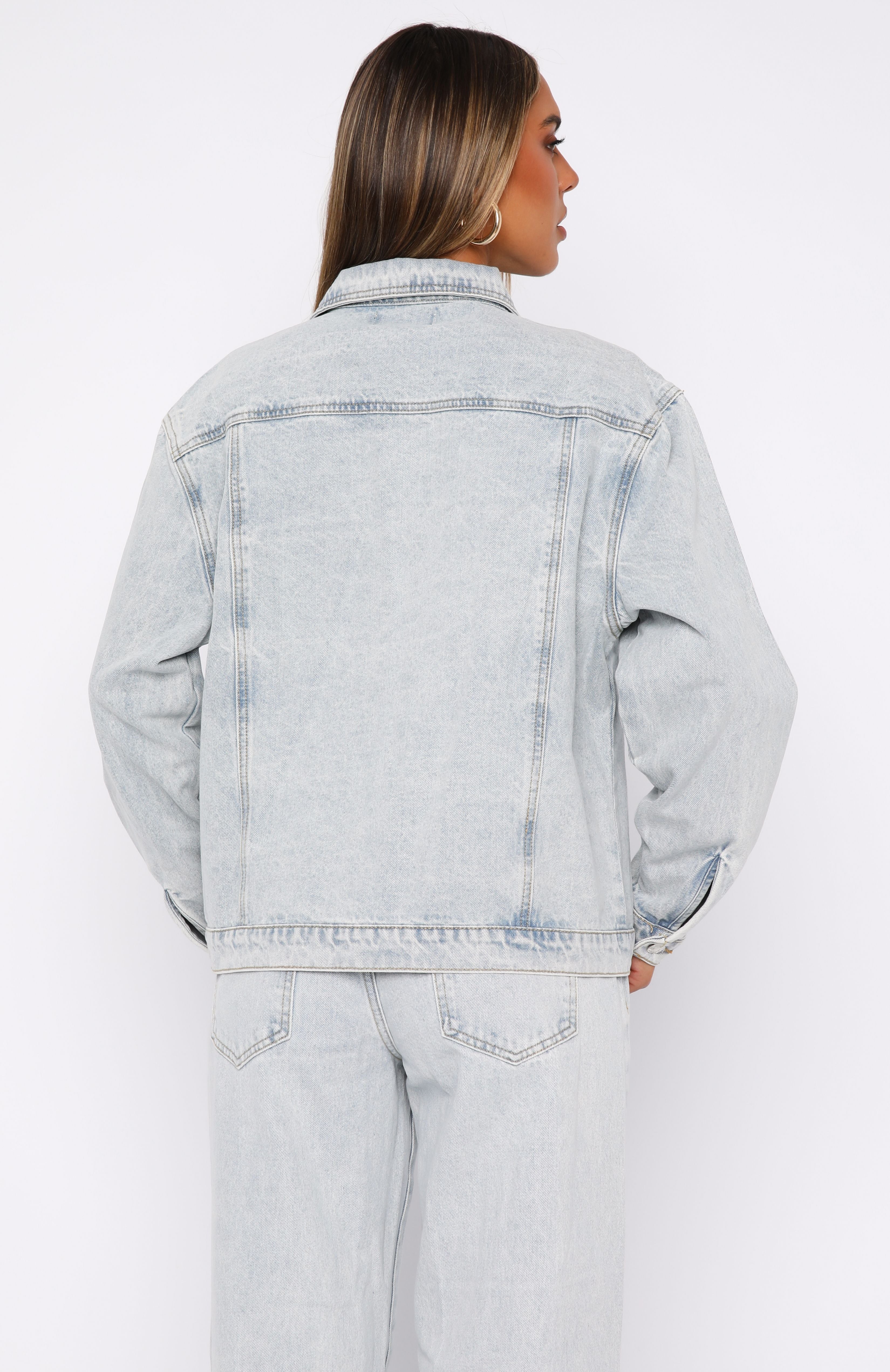 Adriana Oversized Denim Jacket Glacier Blue