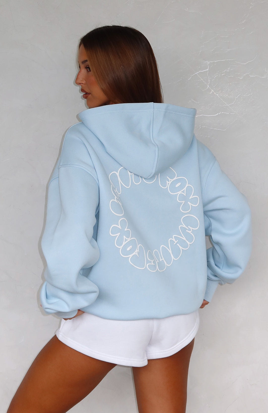 Take A Guess Oversized Hoodie Baby Blue