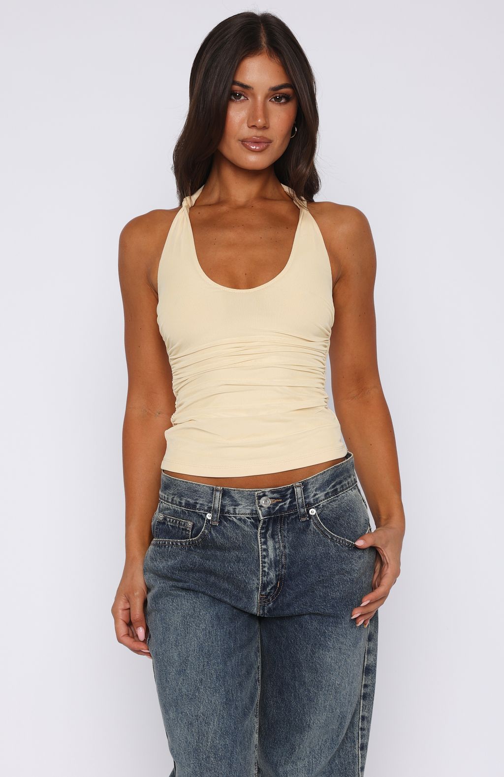 Topic Of Conversation Halter Top Honey