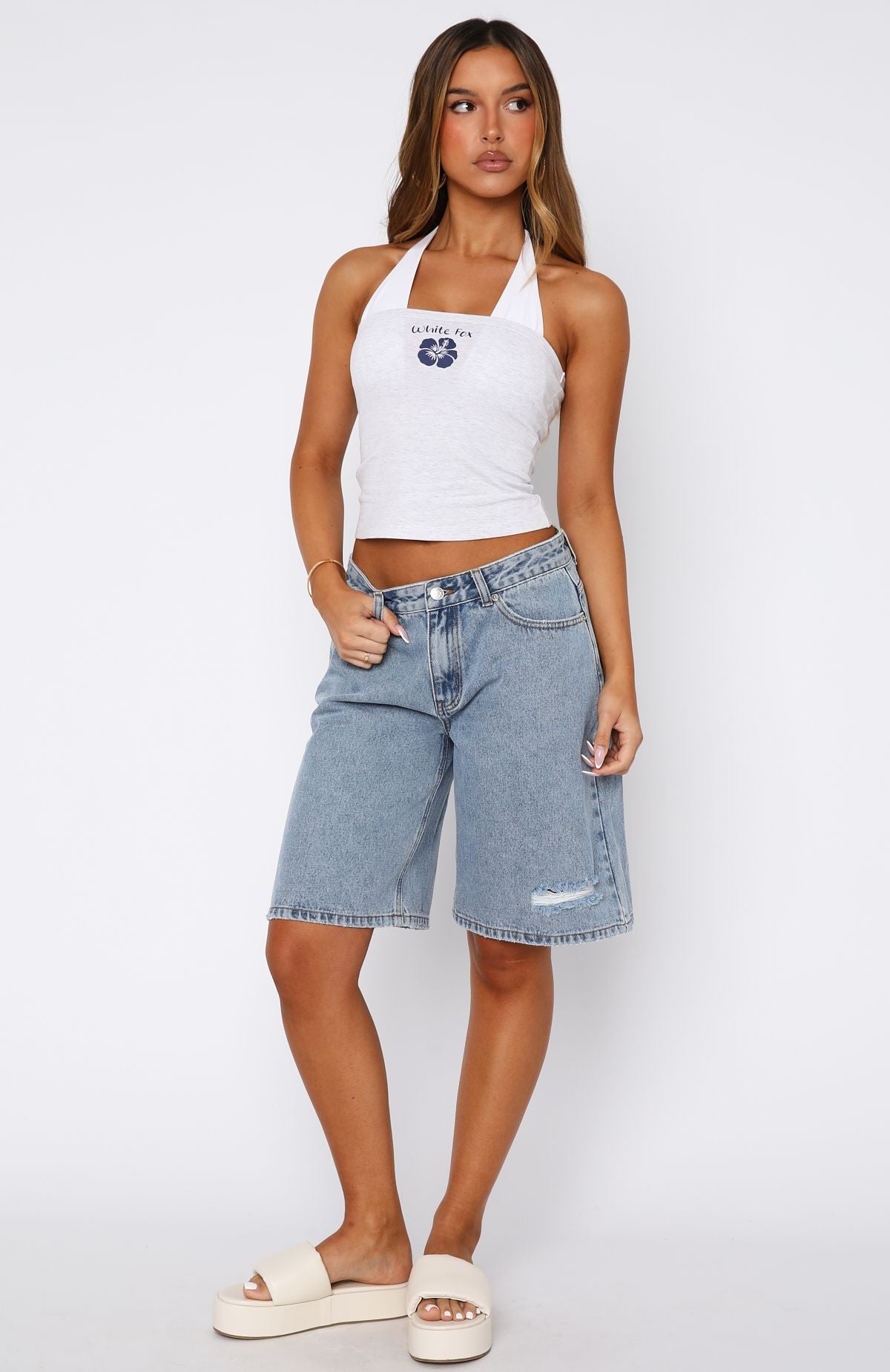 Gina Denim Shorts Light Blue