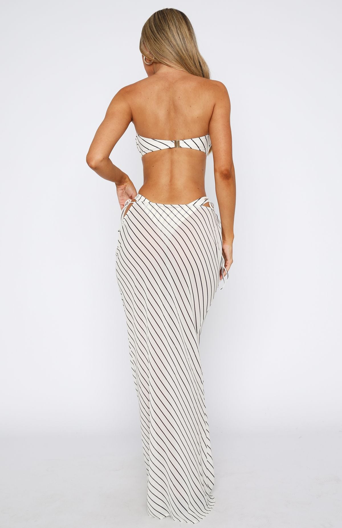 Luminous Maxi Skirt Cream/Choc Stripe